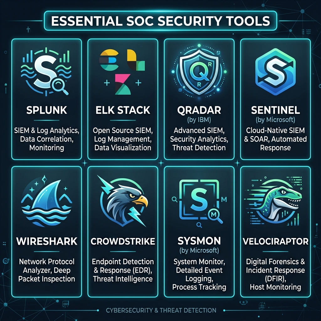 Top SOC analyst tools 2026 — Splunk, ELK, QRadar, Sentinel